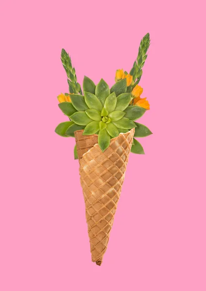 Un gelato naturale. Design moderno. Collage d'arte contemporanea . — Foto Stock