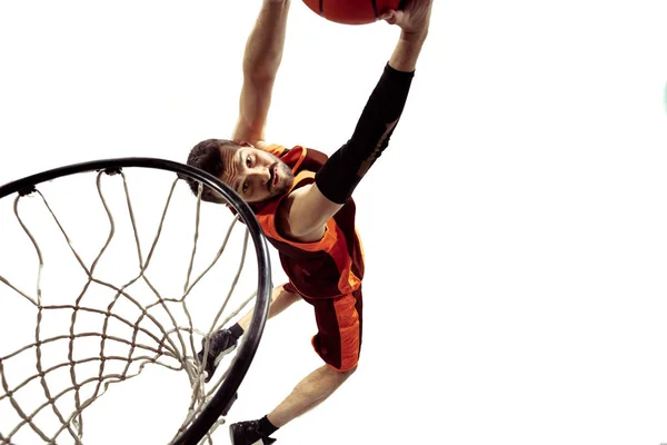 Volledige lengte portret van een basketbal-speler met bal — Stockfoto