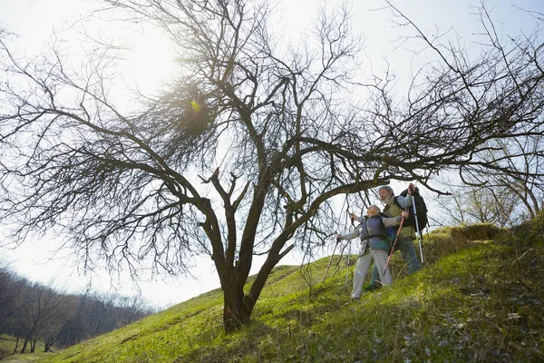 Travel and tourism. Family couple enjoying walk together — Stock Photo, Image