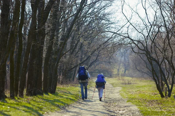 Travel and tourism. Family couple enjoying walk together — Stock Photo, Image