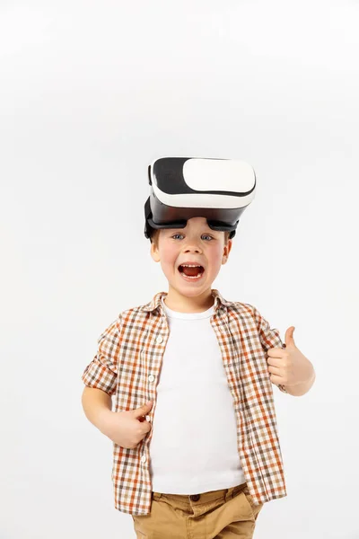 Child with virtual reality headset