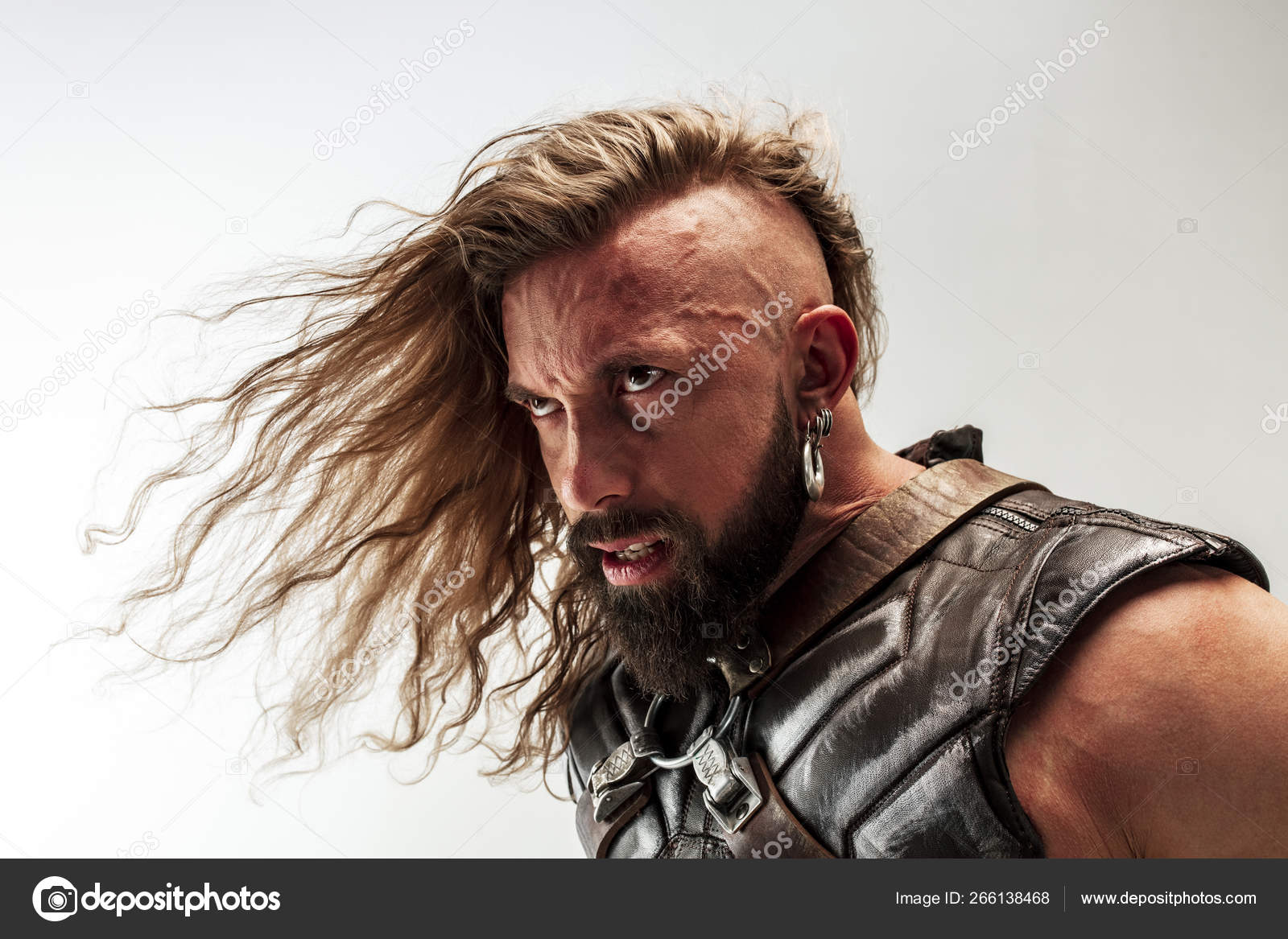 Man in cosplaying Thor isolated on white studio background Stock Photo by  ©vova130555@ 266138468