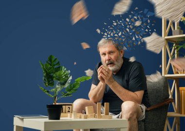 Alzheimer desease ile eski sakallı adam