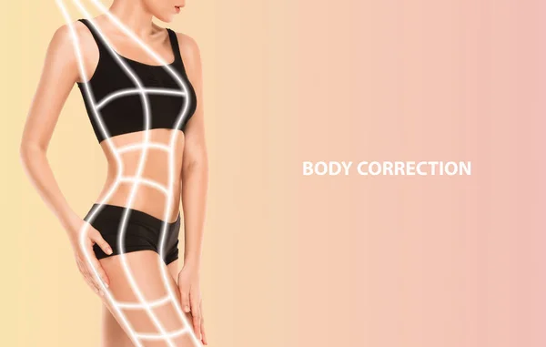 Schöner weiblicher Körper, Konzept der Körperpflege und des Liftens — Stockfoto