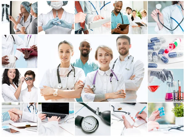 Professional doctors working in hospital office or clinic — Stock Photo, Image