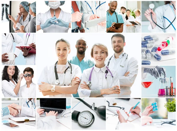 Professional doctors working in hospital office or clinic Stock Photo