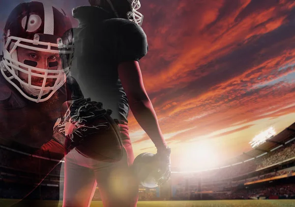 American football player ready to start game at the stadium — Stock Photo, Image