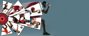 Farklı spor türleri ile yapılan yaratıcı kolaj