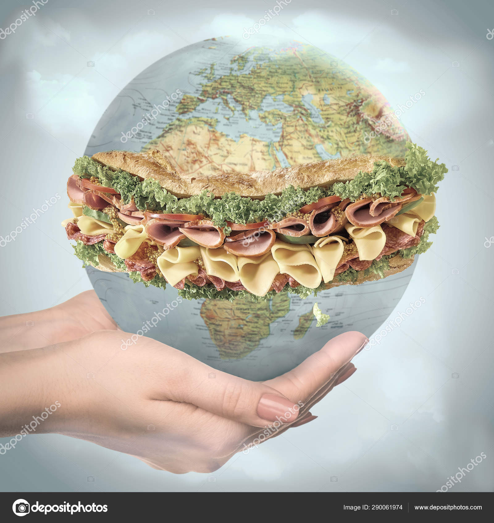 Gesunde Ernahrung Retten Frauenhande Halten Globus Als Sandwich Stockfotografie Lizenzfreie Fotos C Vova130555 Gmail Com 290061974 Depositphotos