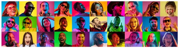 Snygga män och kvinnor ser förvånad och lycklig — Stockfoto