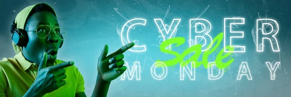 Cyber Monday, Verkauf. modernes Design. Collage zeitgenössischer Kunst. — Stockfoto