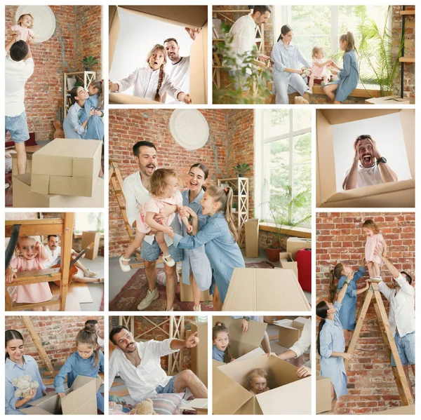 Adult family moved to a new house or apartment — Stock Photo, Image