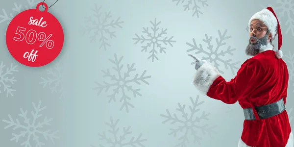 Frohe Weihnachten Weihnachtsmann auf Studio-Hintergrund — Stockfoto