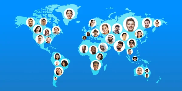 World global cartography - Earth international concept, connecting people all around the world