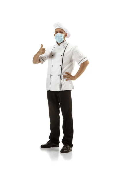 Koch, Koch, Bäcker in Uniform isoliert auf weißem Hintergrund, Gourmet. — Stockfoto