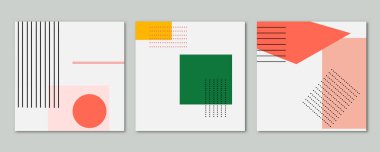Sosyal medya için modern, modaya uygun tasarım seti. Çağdaş sanat. Yaratıcı kavramsal ve renkli kolaj.