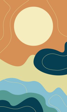 Sosyal medya için modern, modaya uygun tasarım. Çağdaş sanat. Yaratıcı kavramsal ve renkli kolaj.