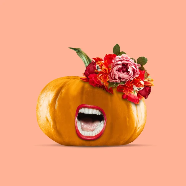 Moderní umělecké dílo, moderní design. Koláž současného umění. Halloween koncept. — Stock fotografie