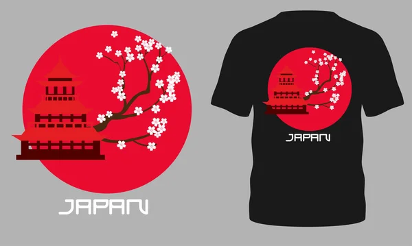 Diseño Camisetas Japón Diseño Camiseta Con Tipografía Japonesa Para Estampado — Vector de stock