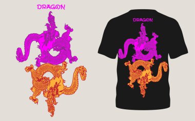 Dragon Graphic tişört tasarımı yüksek kaliteli baskı hazır tişört tasarımı, bu sanat eseri dijital yazdırma ve ekran yazdırma için kullanılabilir