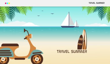 Yaz Seyahati Sahil Arkaplanı Tasarımı İş Sitesi Posteri Duvar Kağıdı İçin Uygun