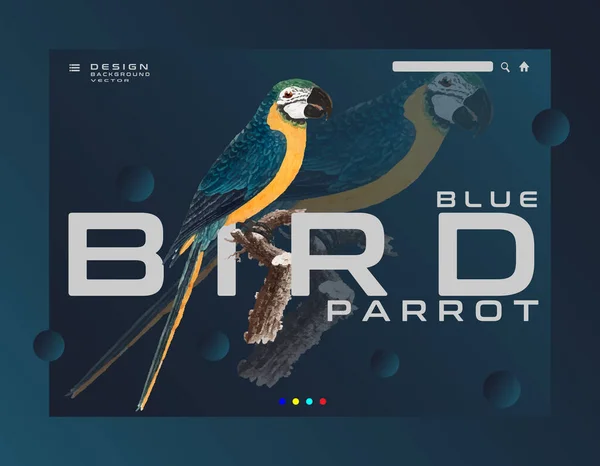 Papegaai Ara Macaw Vector Populair Modern Realistisch Pictogram Voor Website — Stockvector