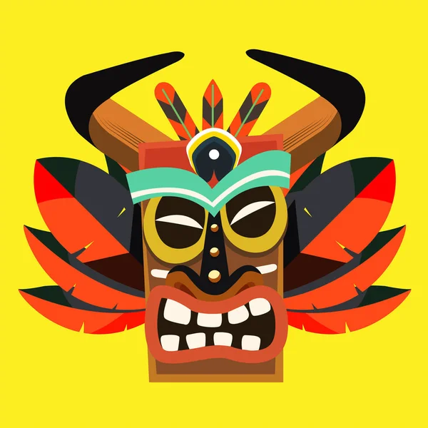 Plemienna Maska Odzież Ilustracja Projekt Sprzedaż Shirt Plakat Projekt Baner — Wektor stockowy