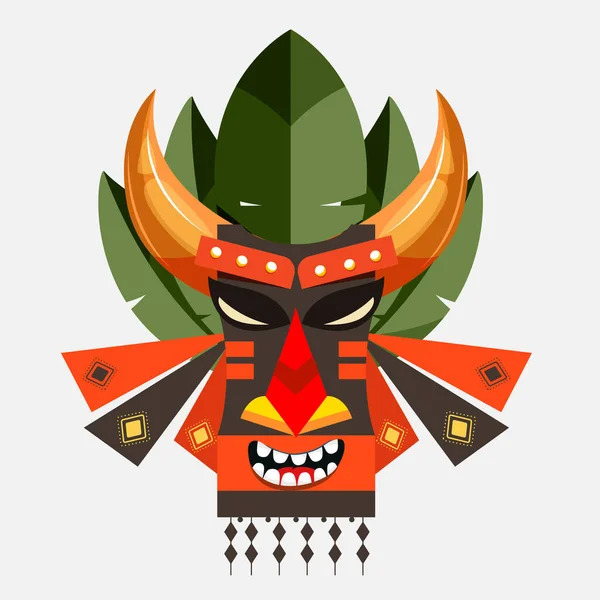 Plemienna Maska Odzież Ilustracja Projekt Sprzedaż Shirt Plakat Projekt Baner — Wektor stockowy