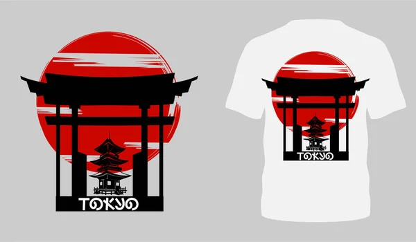 Design Moderno Tokyo Popular Shirt Tipografia Para Roupas Venda Cartaz —  Vetores de Stock