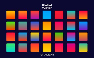 Poster paneli arkaplan vektör illüstrasyon tasarımı için renk karışımına sahip gradyan palet kutusu şekli