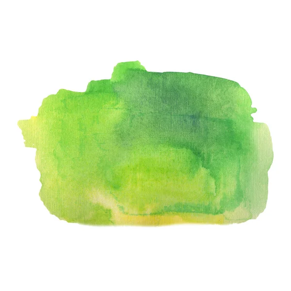 Abstrato Verde Aquarela Mão Pintura Textura Isolada Fundo Branco — Fotografia de Stock