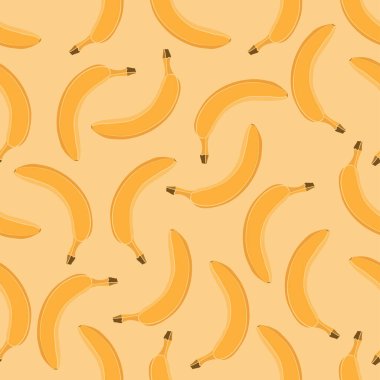 Vektör muzlar kusursuz desen. Kumaş, kağıt, ambalaj vs. için basit düz bir şekilde sarı illüstrasyon.