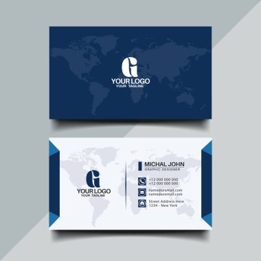 Mavi renkli kartvizit tasarımı