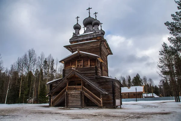 Museo Arquitectura Madera Malye Korely Arkhangelsk Rusia — Foto de Stock