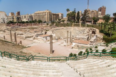 Roman Amphitheater birlikte İskenderiye, Mısır