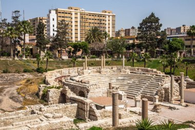 Roman Amphitheater birlikte İskenderiye, Mısır
