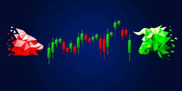 Koncepcja Handlu Forex Infografiki Giełdowe Sylwetkami Niedźwiedzia Byka Wykresu Świecznik — Wektor stockowy