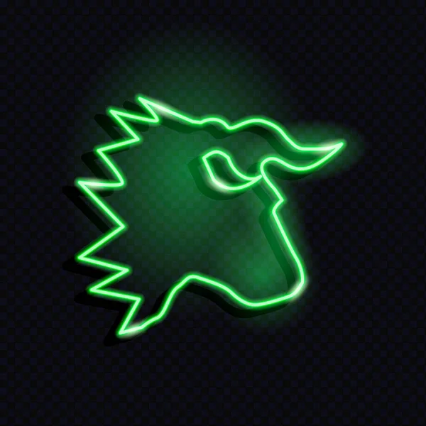 Neon Glowing Logo Bulls Head Bullish Market Trend Concept Vector — Stock Vector