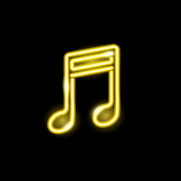 Icono de neón de nota musical aislado sobre fondo negro. Elemento de diseño para el concepto de música: logotipo, banner, volante. — Vector de stock
