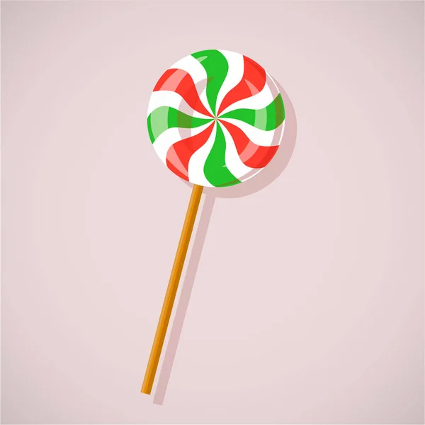 Lollipop Flat Icon Illustration Holiday Sweet Treat Childy Concept Vector — Stock Vector