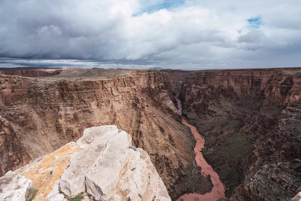 Pemandangan Indah Dari Berbatu Grand Canyon Dengan Sungai Arizona Pada — Stok Foto