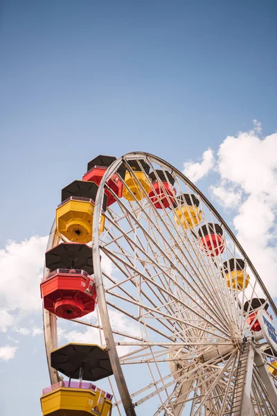 Colourful Ferris Wheel Santa Monica Pier Los Angeles California Blue — Stock Photo, Image