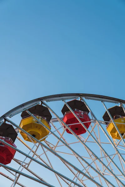 Dessous Des Cabines Colorées Grande Roue Santa Monica Jetée Los — Photo