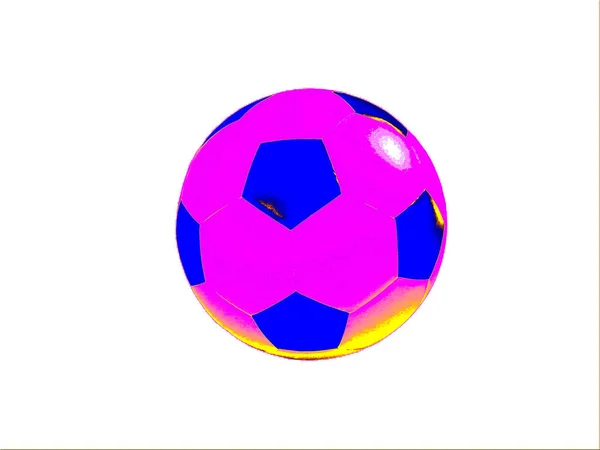 Kleurrijke Voetbal Geïsoleerde Witte Achtergrond Sport Voetbalwedstrijd — Stockfoto