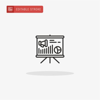 Sunum simgesi vektörü. Sunum için sunum simgesi.