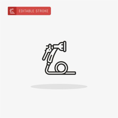 Hortum simgesi vektörü. Sunum için hortum simgesi.