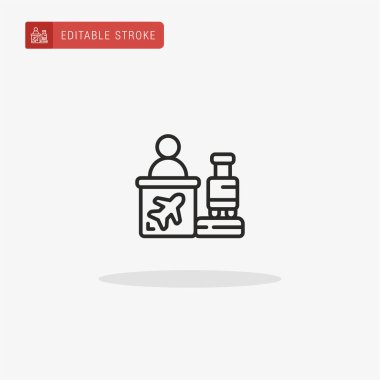 Havaalanı ikon vektörü. Sunum için havalimanı simgesi.