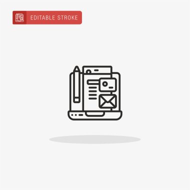 Dizüstü bilgisayar simgesi vektörü. Sunum için dizüstü simgesi.