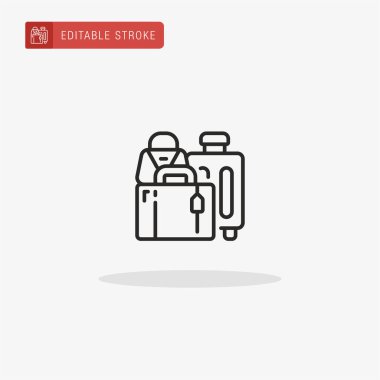 Bavul ikon vektörü. Sunum için bavul simgesi.