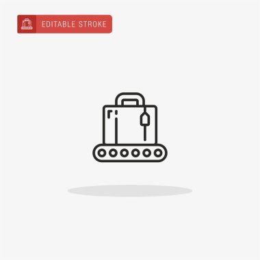 Çanta ikon vektörü. Sunum için bavul simgesi.